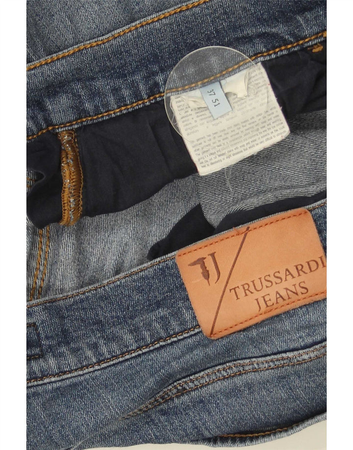 Trussardi Herre Distressed Cropped Jeans IT 51 Large W37 L26 Blue