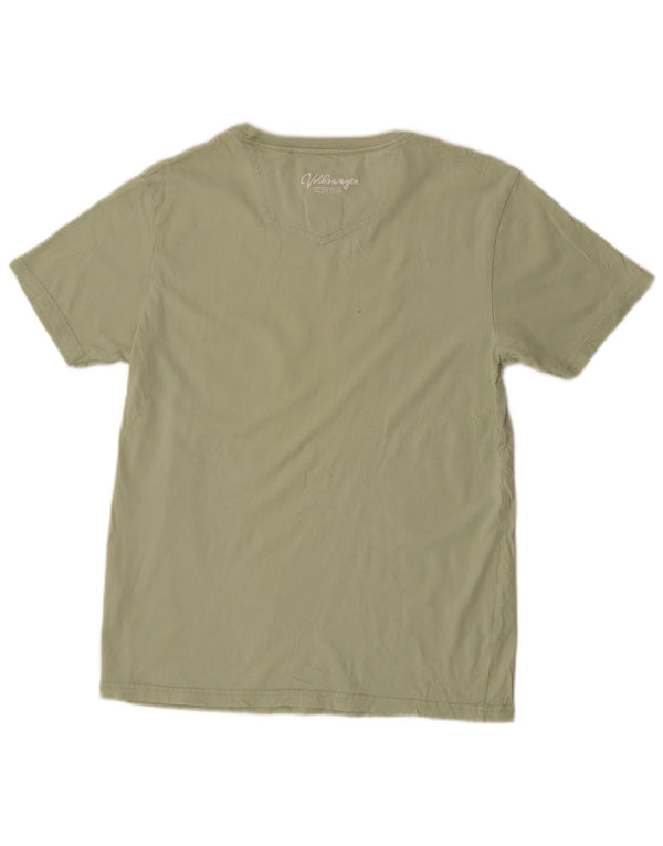 Fat Face Herre Grafisk T-Shirt Top Lille Grøn Bomuld