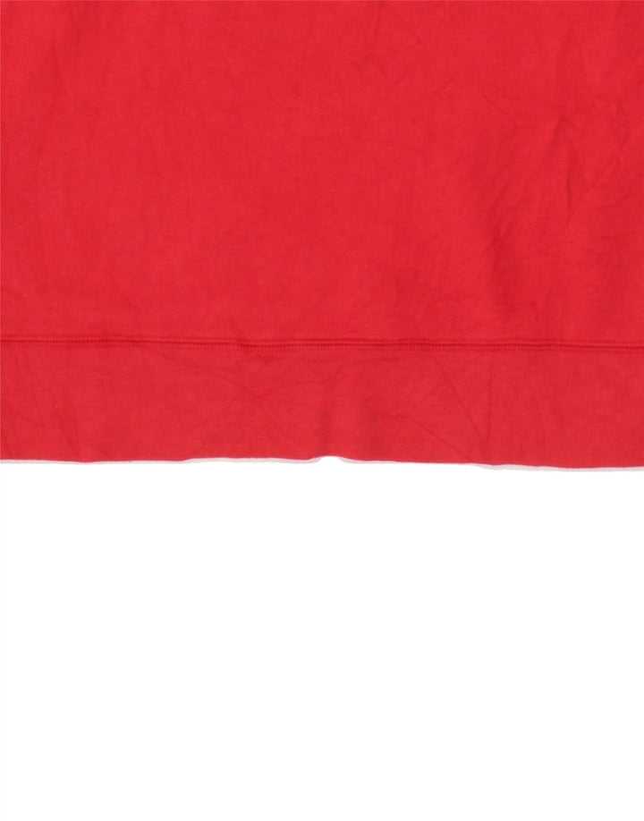 REEBOK Womens Graphic Hoodie Jumper UK 12 Medium Red Cotton | Vintage Reebok | Thrift | Second-Hand Reebok | Used Clothing | Messina Hembry 