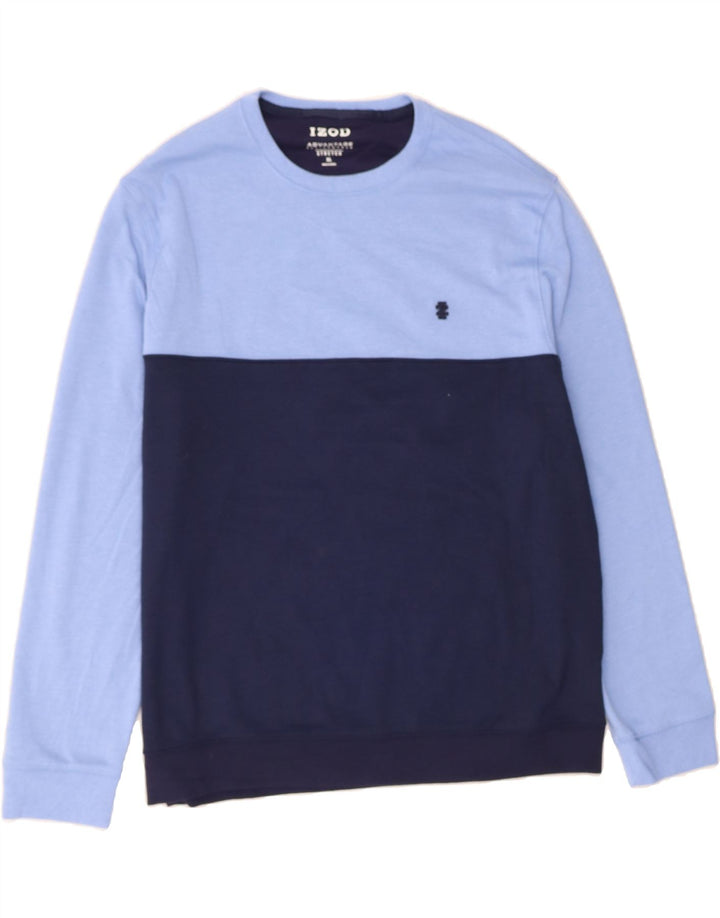 IZOD Mens Sweatshirt Jumper XL Blue Colourblock Polyester Vintage Izod and Second-Hand Izod from Messina Hembry 