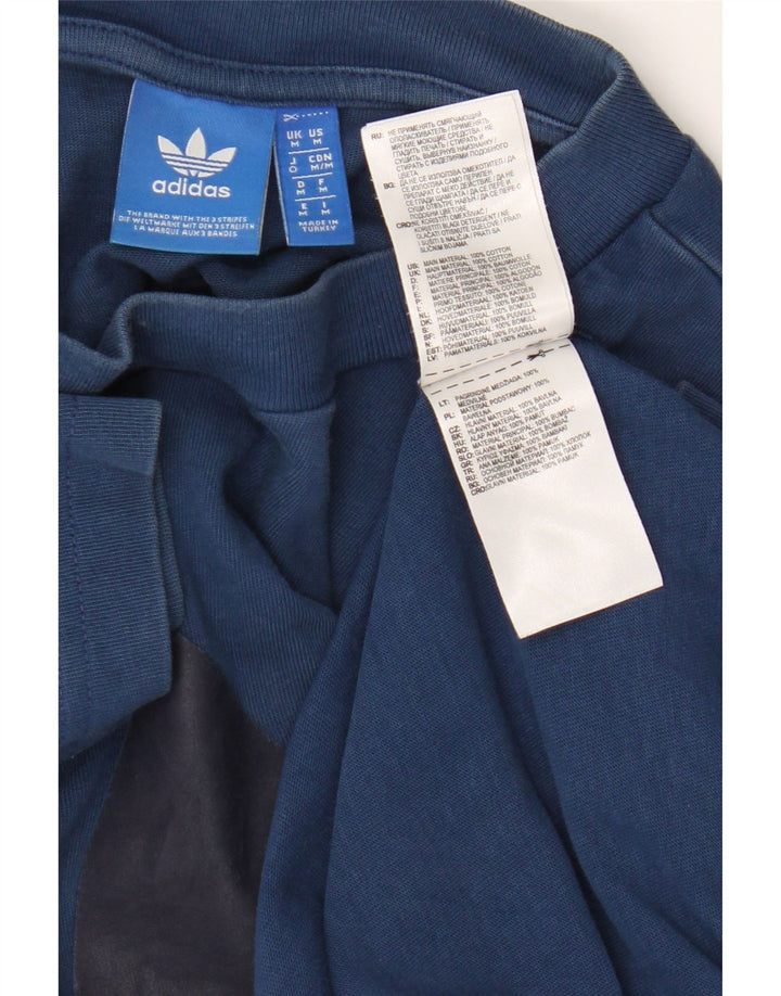 Adidas Herre grafisk T-shirt Top Medium Marineblå Bomuld