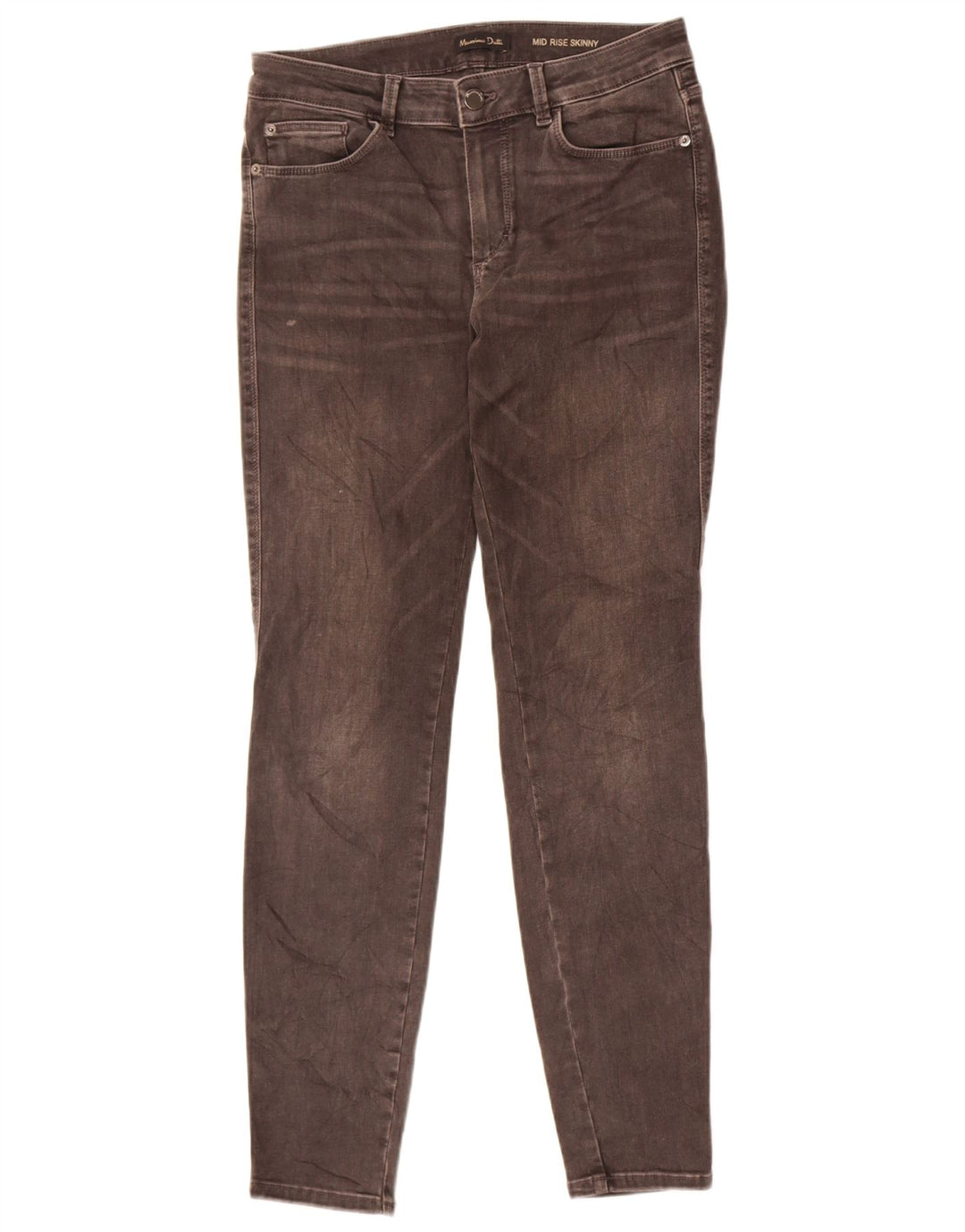 Massimo Dutti Dame Mid Rise Skinny Jeans EU 40 Medium W30 L30 Grå