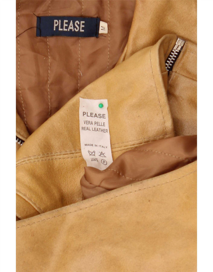 Venligst Dame Læderjakke UK 14 Medium Beige
