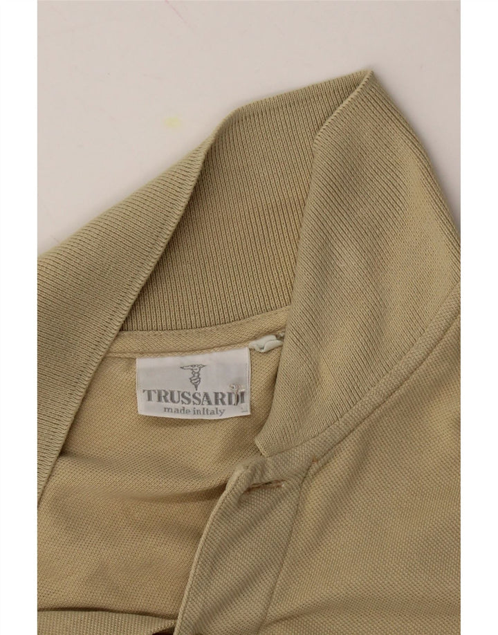 TRUSSARDI Mens Polo Shirt Medium Beige Cotton Vintage Trussardi and Second-Hand Trussardi from Messina Hembry 