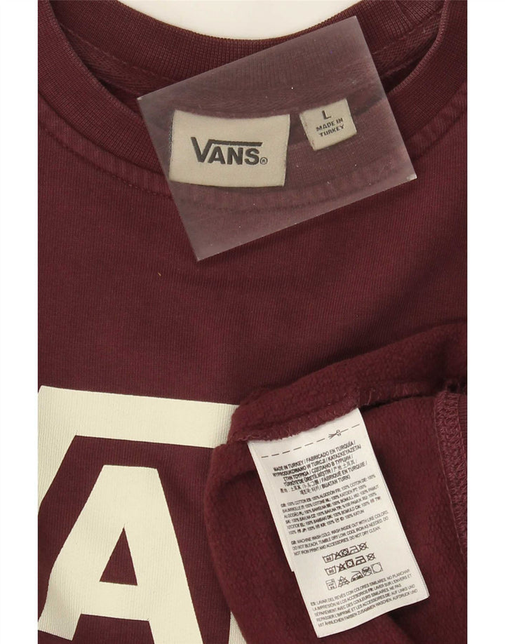 Vans Herre Grafisk Sweatshirt Jumper Large Bourgogne Bomuld