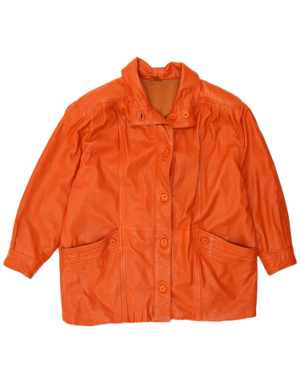 VINTAGE Oversized læderjakke til kvinder IT 44 Medium Orange