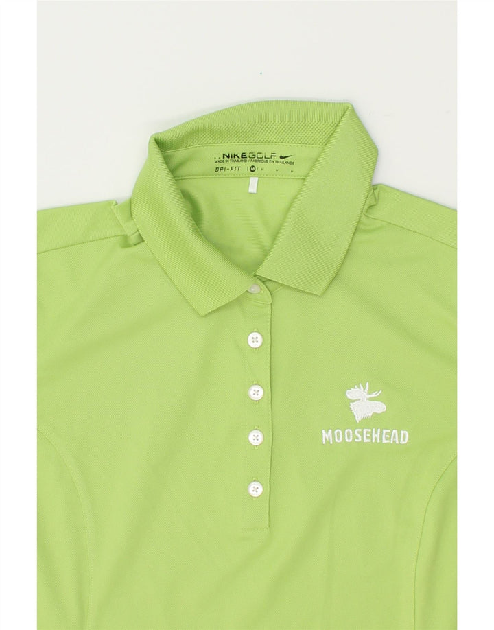 NIKE Womens Dri Fit Polo Shirt UK 14 Medium Green Polyester Vintage Nike and Second-Hand Nike from Messina Hembry 