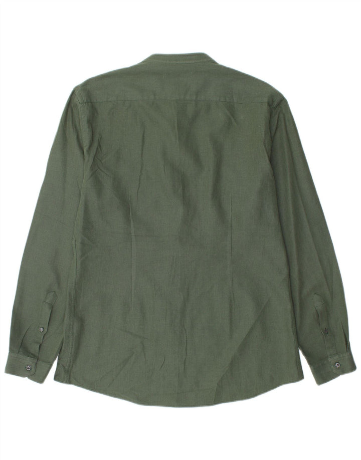 Zara Herre Slim Fit Skjorte Large Grøn