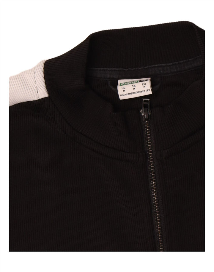 Puma Womens Full Zip Bodycon Dress UK 12 Medium Black Colourblock