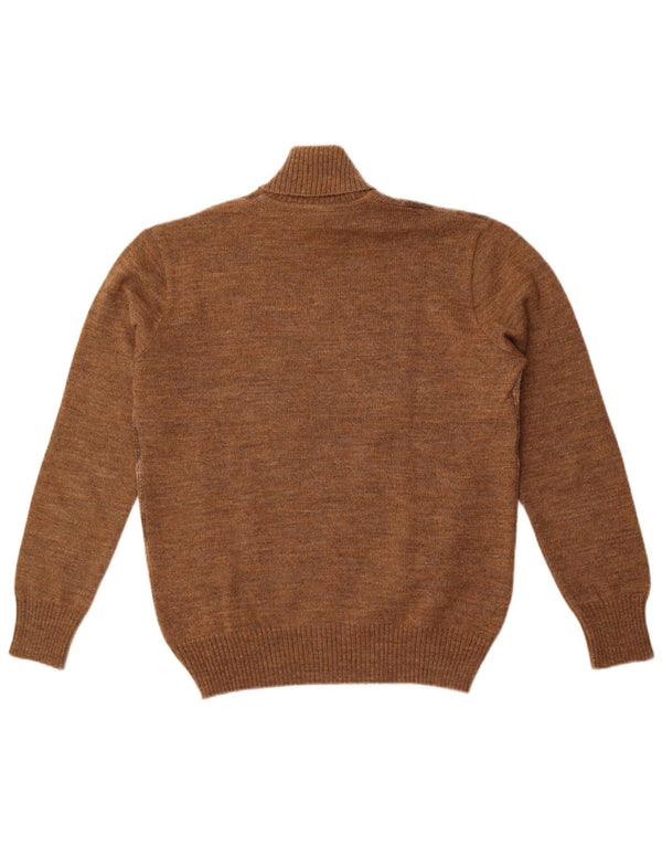 Vintage Herre rullehals sweater Medium Brown Argyle/Diamond
