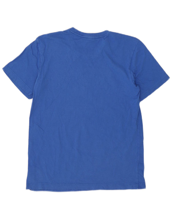Adidas Grafisk T-shirt top mellemblå bomuld til mænd