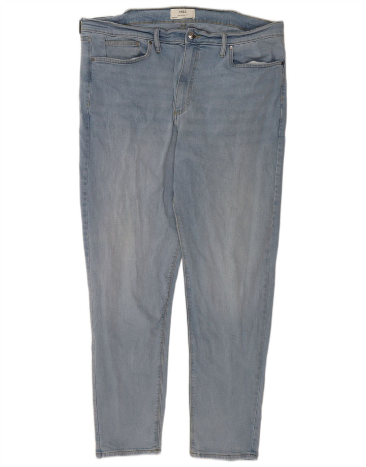 Marks & Spencer Herre tilspidsede jeans W38 L30 Blå Bomuld
