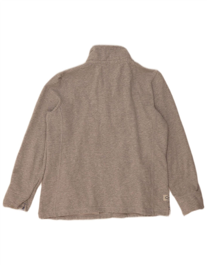 Besætningstøj Herre Zip Neck Sweatshirt Jumper UK 14 Medium Grey Flecked