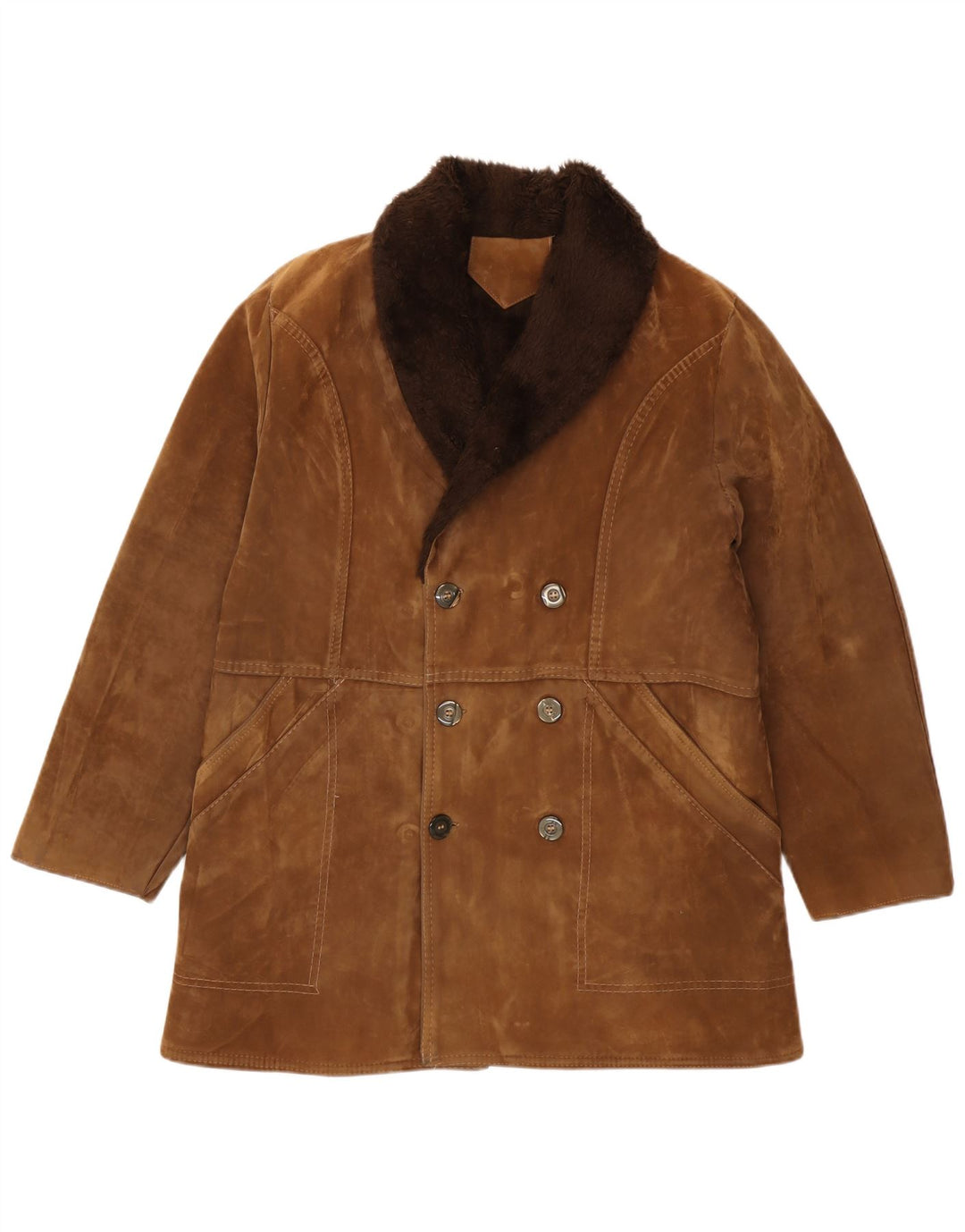 Vintage Sherpajakke til mænd UK 42 XL Brun