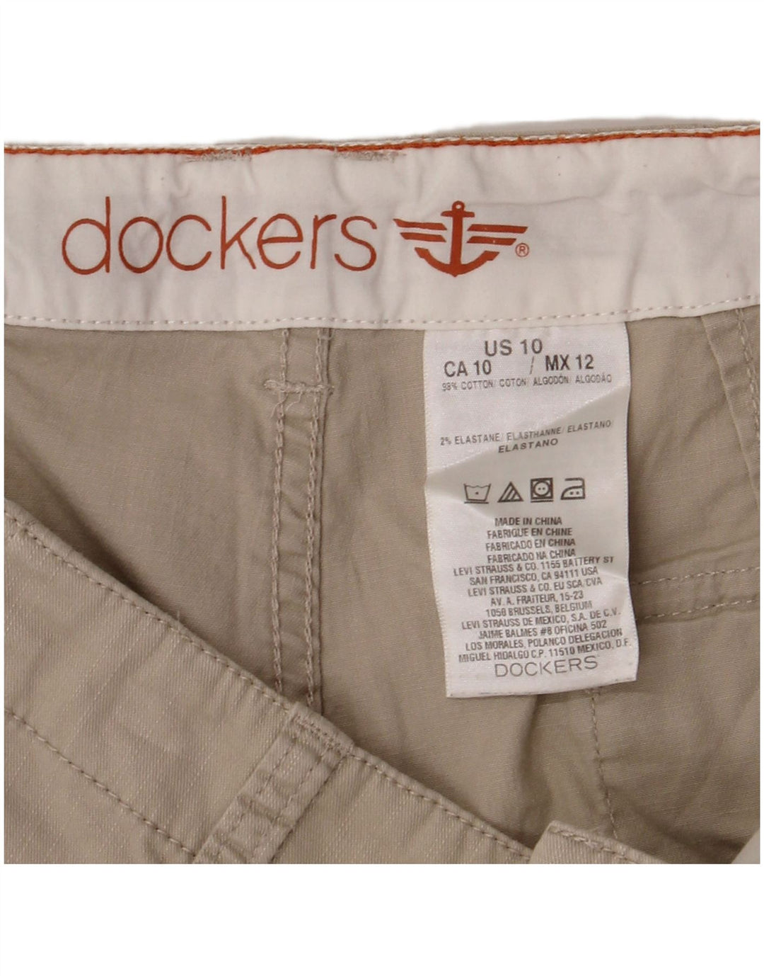 DOCKERS Chino Shorts til kvinder US 10 Large W32 Beige Bomuld