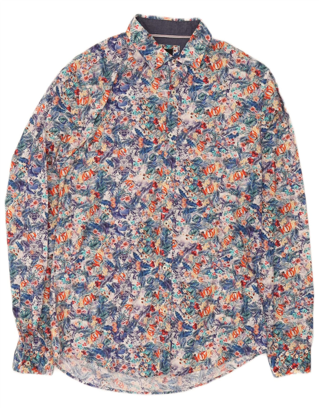 Zara Herre Slim Fit skjorte Medium Flerfarvet Blomsterbomuld