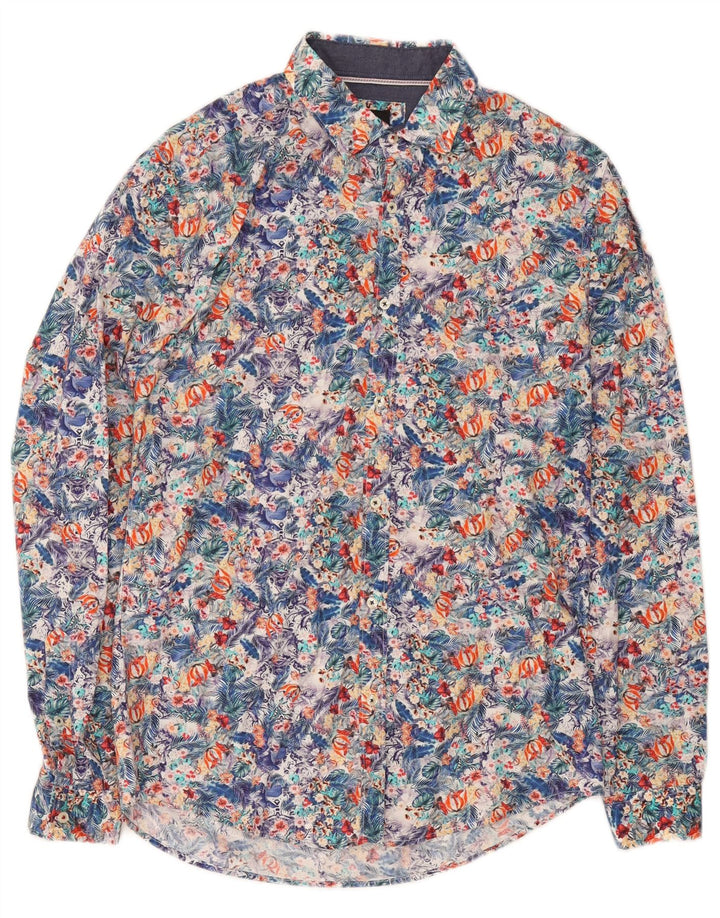 Zara Herre Slim Fit skjorte Medium Flerfarvet Blomsterbomuld