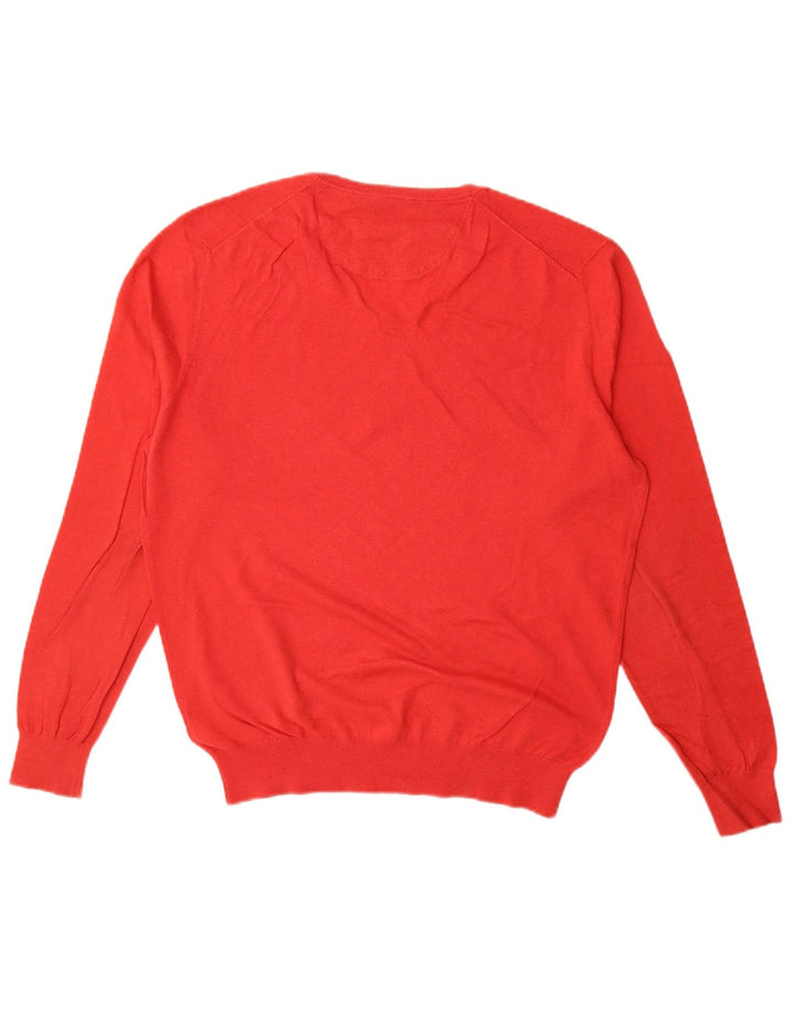 MASSIMO DUTTI Herre V-hals sweater Stor rød kashmir