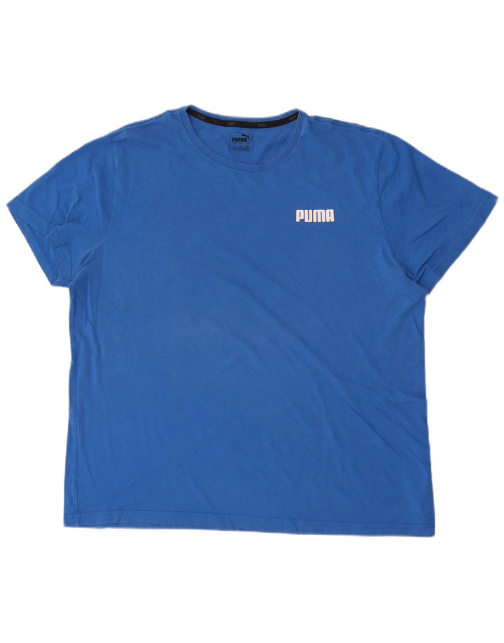 Puma Herre T-Shirt Top XL Blå Bomuld