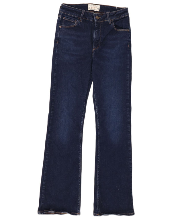 Fat Face Dame Bootcut Jeans UK 10 Small W28 L28 Navy Blue Bomuld