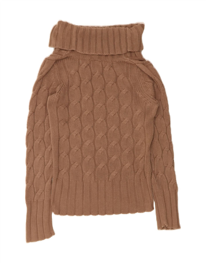 VINTAGE Womens Roll Neck Jumper Sweater UK 14 Medium Brown Vintage Vintage and Second-Hand Vintage from Messina Hembry 