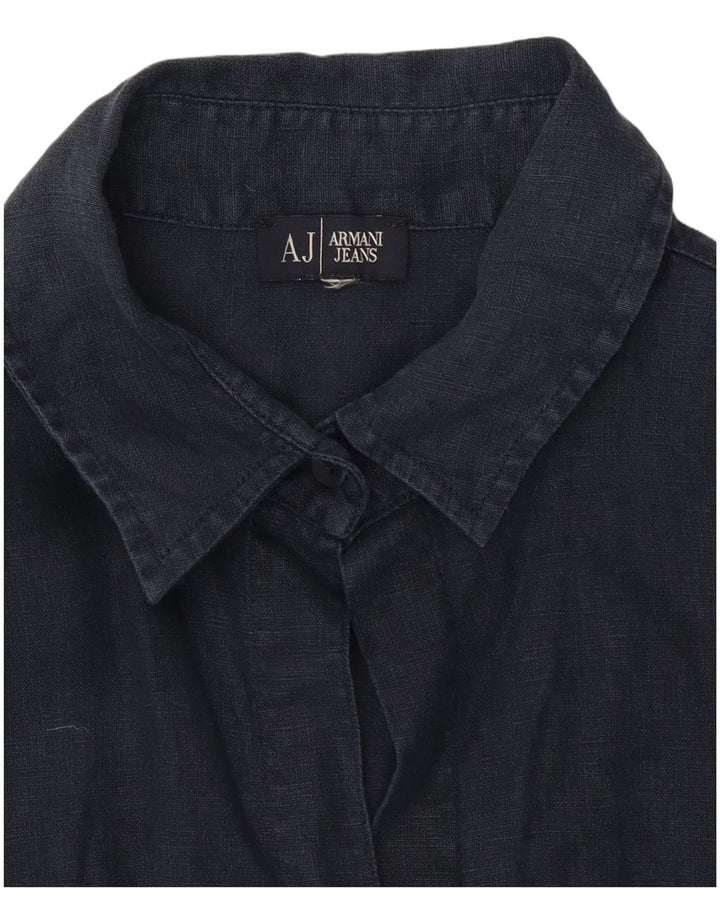 Armani kortærmet skjorte til kvinder UK 10 Small Navy Blue