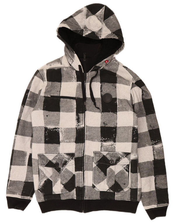 Quiksilver Hættetrøje med lynlås til mænd Medium Sort Gingham Bomuld