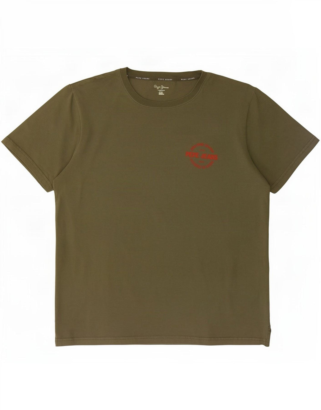 PEPE Jeans Herre Regular T-Shirt Top Stor Khaki Bomuld