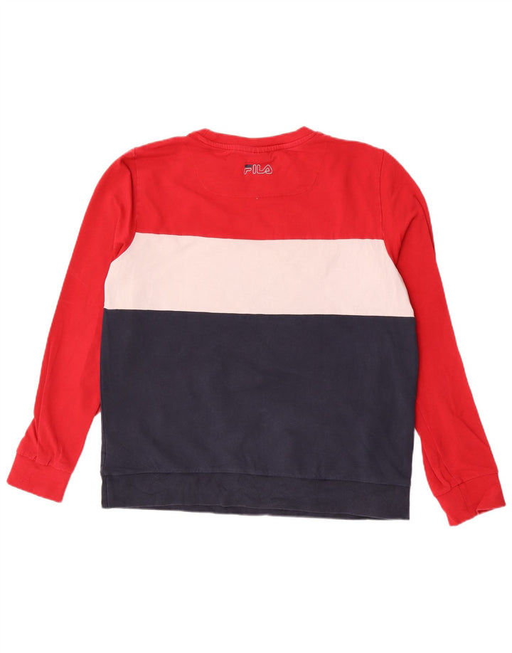 Fila Dame Grafisk Sweatshirt Jumper UK 16 Stor flerfarvet Colourblock
