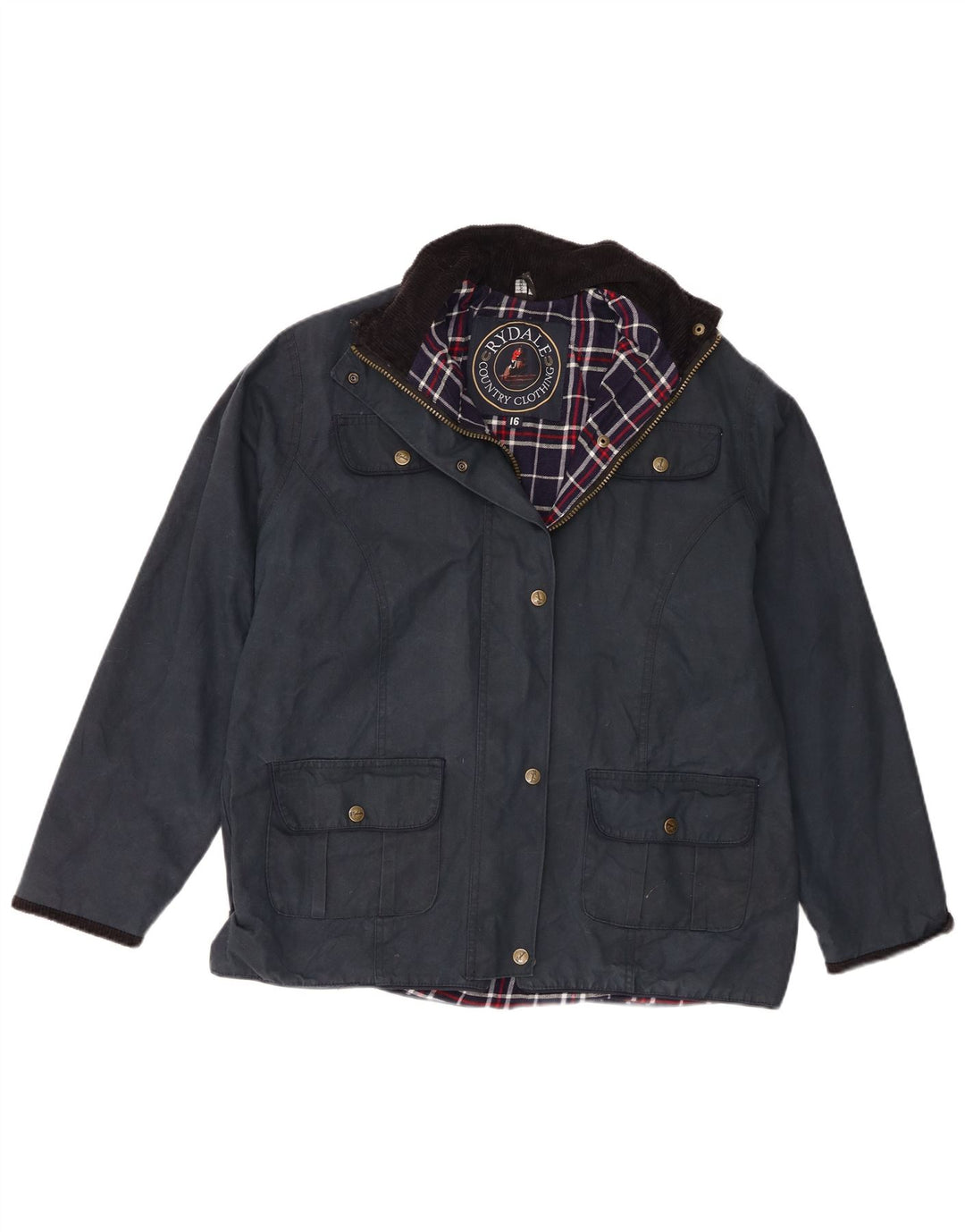 Rydale Womens vokset bomuldsjakke UK 16 Large Navy Blue