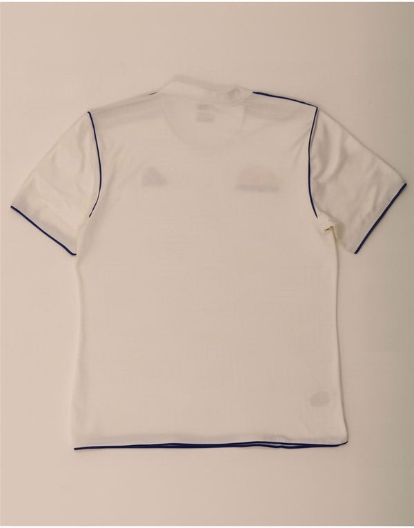 Adidas Herre Climalite T-Shirt Top Medium White Pinstripe Polyester