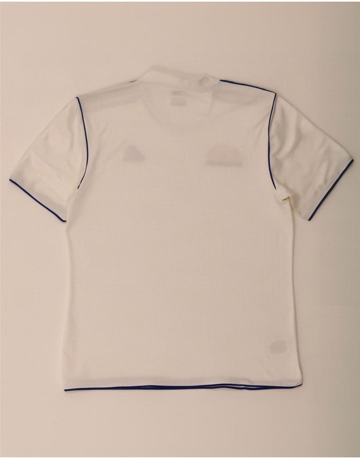 Adidas Herre Climalite T-Shirt Top Medium White Pinstripe Polyester