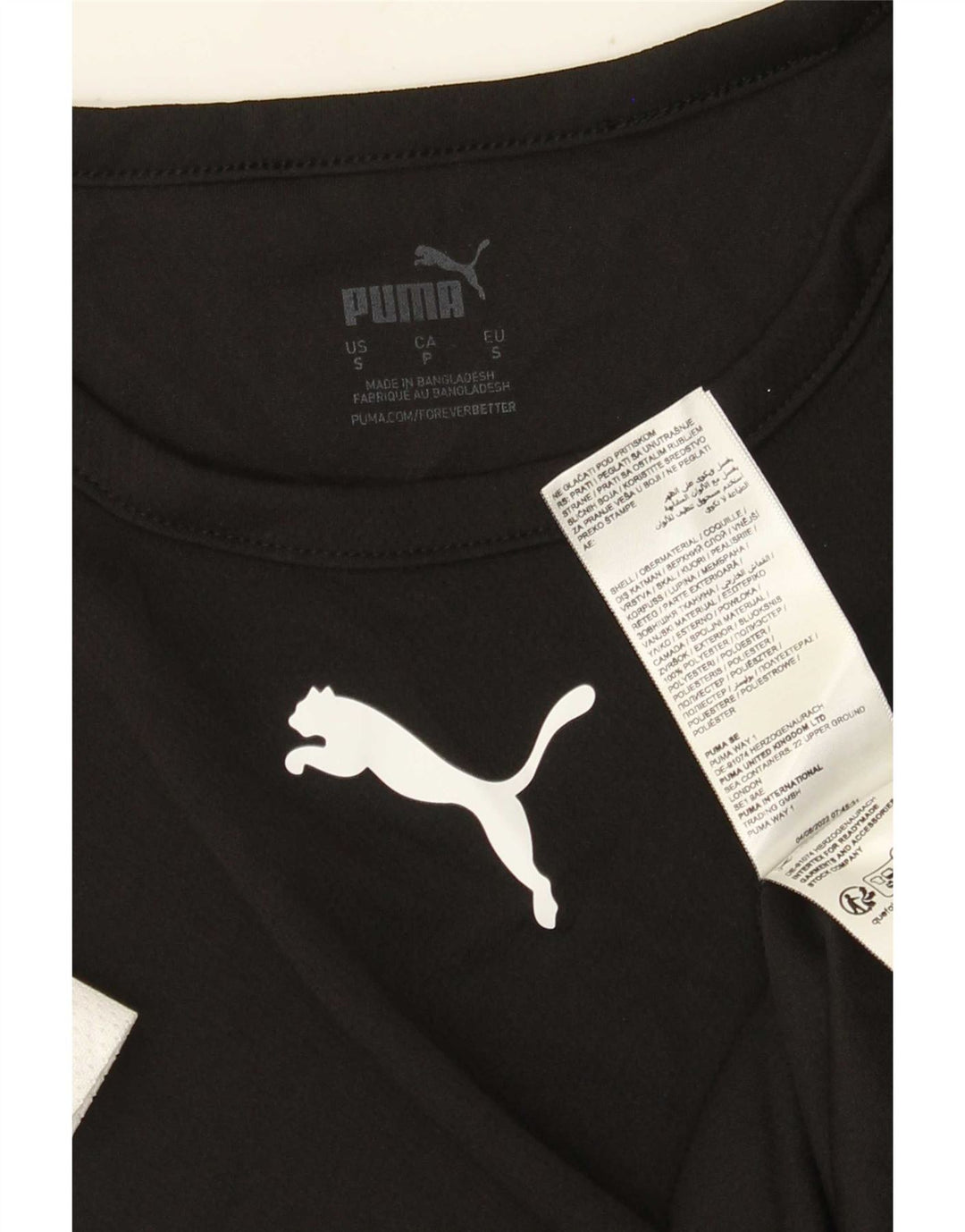 Puma Herre T-Shirt Top Lille Sort Colourblock Polyester