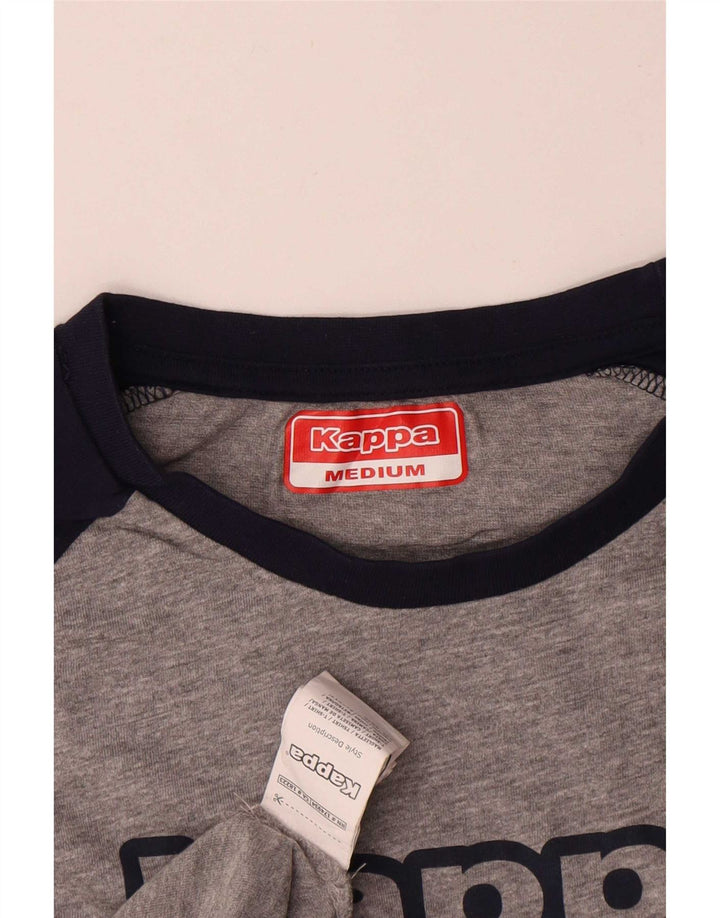 Kappa Herre grafisk T-shirt Top Mellemgrå Colourblock Bomuld