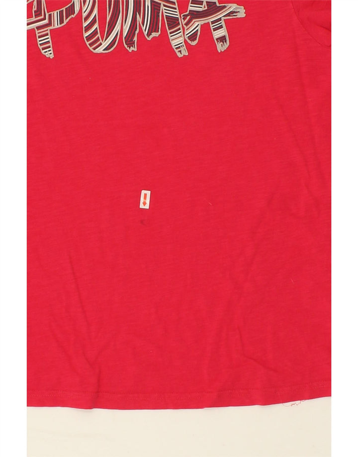 PUMA Womens Graphic T-Shirt Top UK 14 Large Red Vintage Puma and Second-Hand Puma from Messina Hembry 