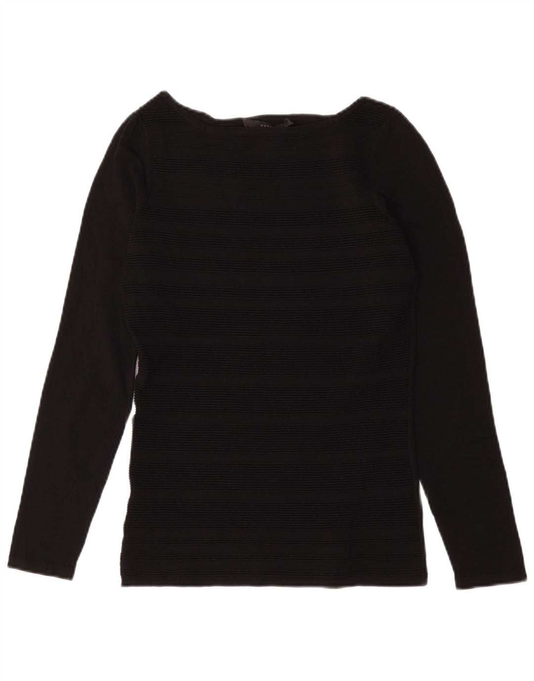 Coast Dame Top Langærmet UK 10 Lille Sort Stribet Viscose