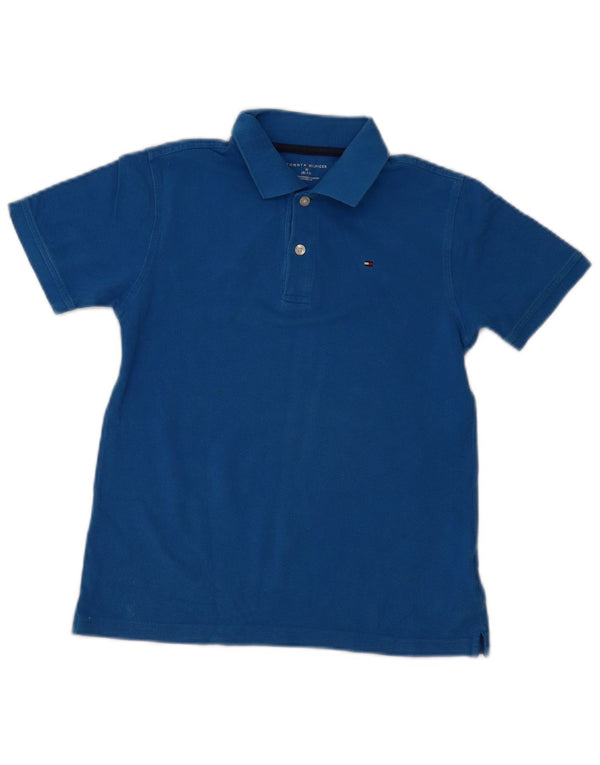 Tommy Hilfiger Boys Polo Shirt 8-9 År Medium Blå Bomuld