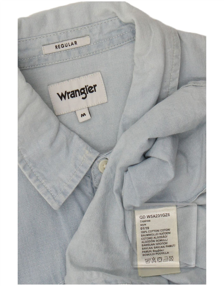 Wrangler Herre Regular Shirt Medium Blue Bomuld