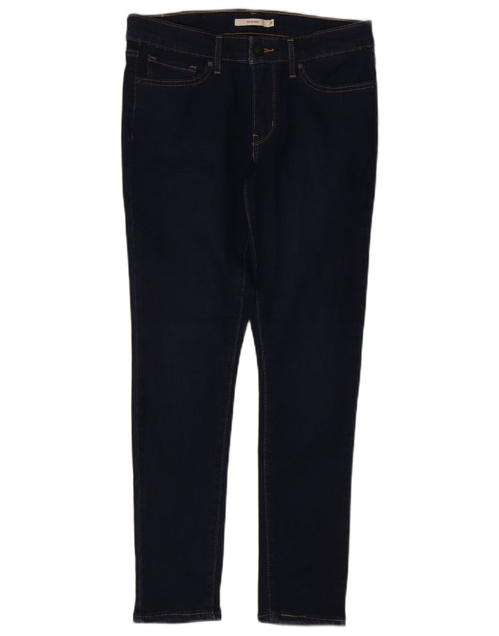 LEVI'S Dame 711 Skinny Jeans W29 L28 Marineblå Bomuld