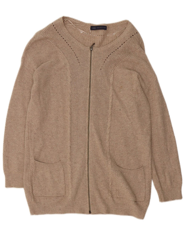 Marks & Spencer Dame Oversized Longline Cardigan Sweater UK 8 Small Beige