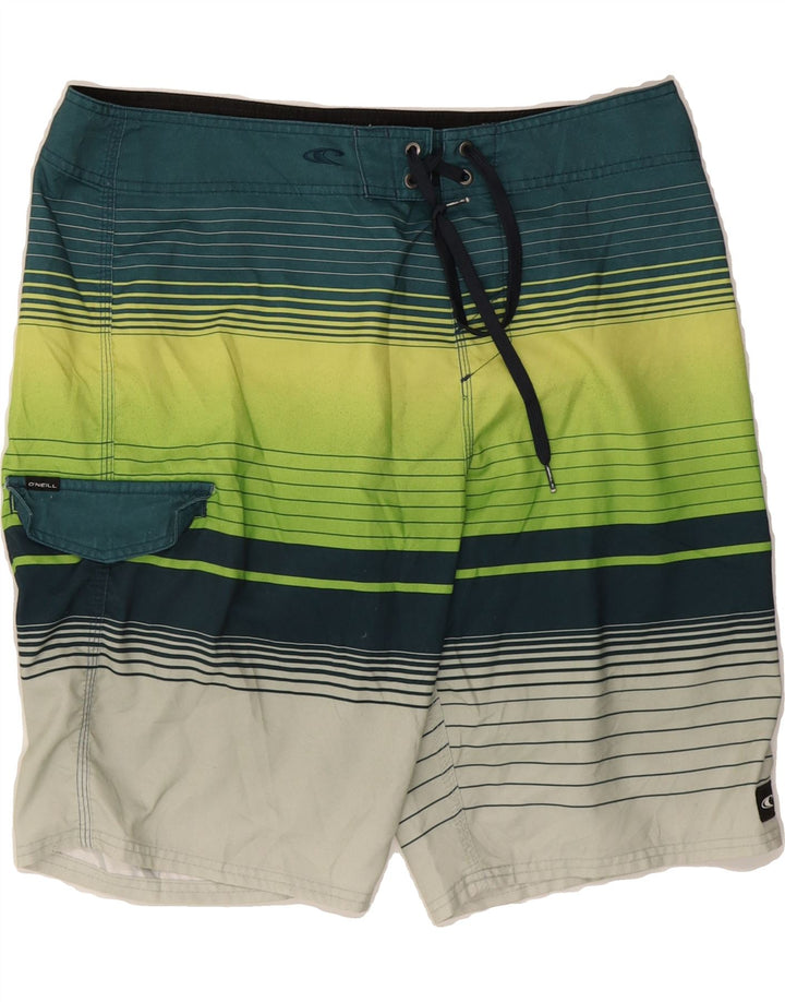 O'NEILL Mens Swimming Shorts Large  Multicoloured Striped Polyester Vintage O'Neill and Second-Hand O'Neill from Messina Hembry 