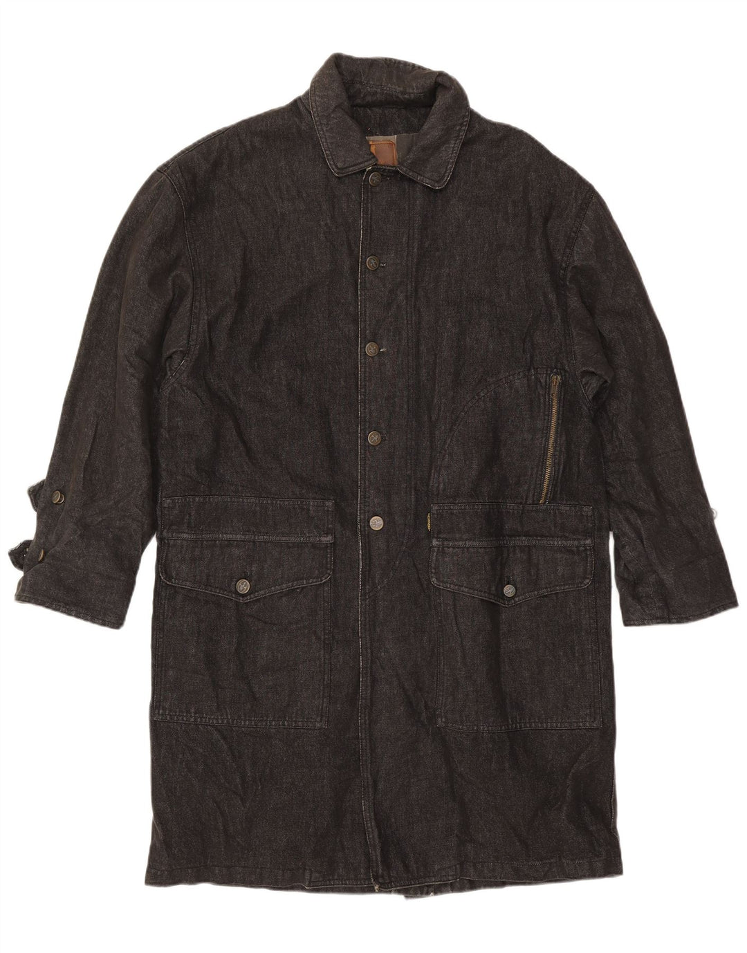 Trussardi Herre Denim Coat UK 40 Large Navy Blue Cotton