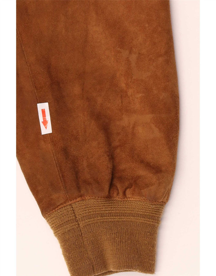 Vintage herre ruskind bomberjakke IT 50 Large Brown