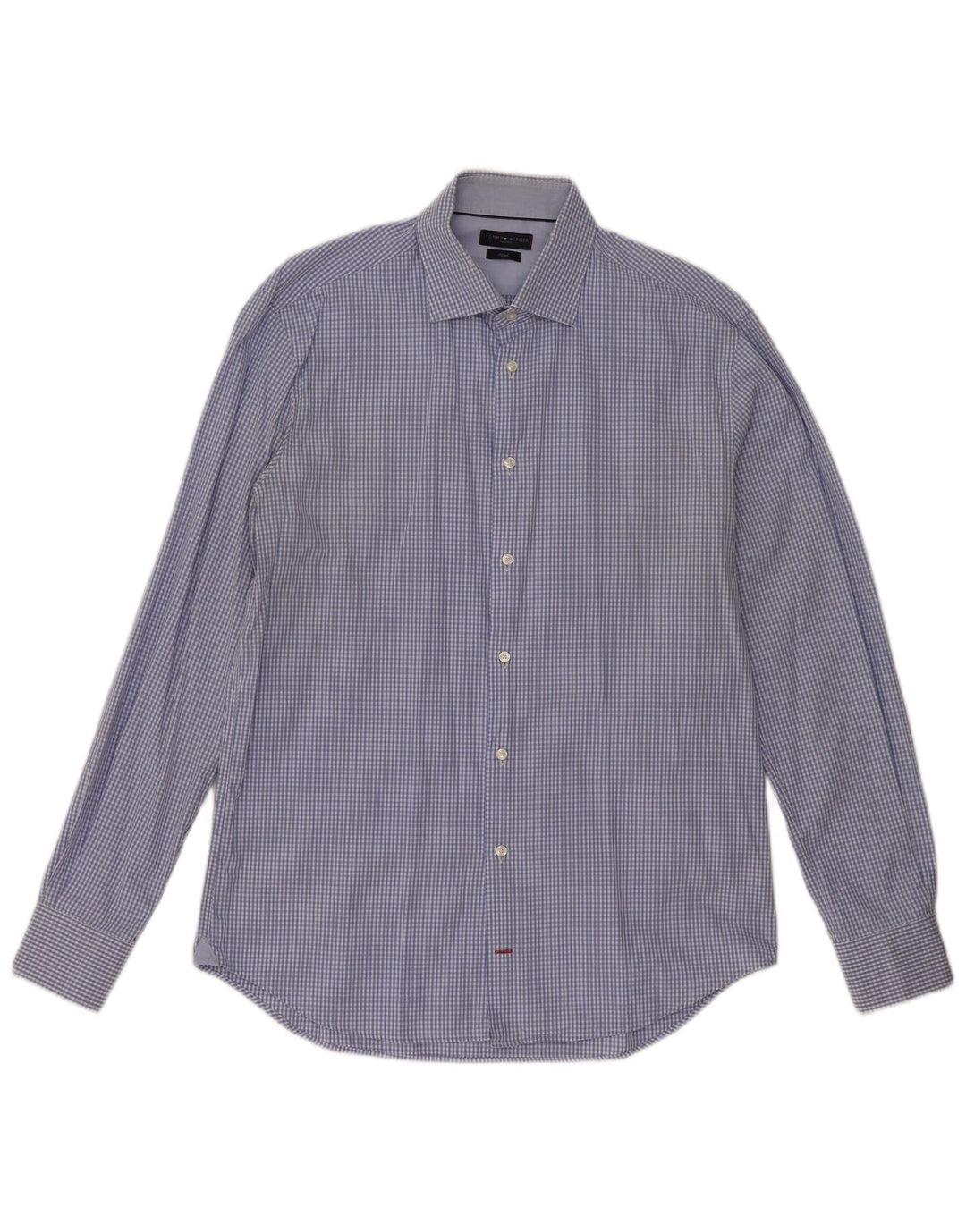 Tommy Hilfiger Herre skræddersyet pasform skjorte str. 41 16 Large Blue Gingham