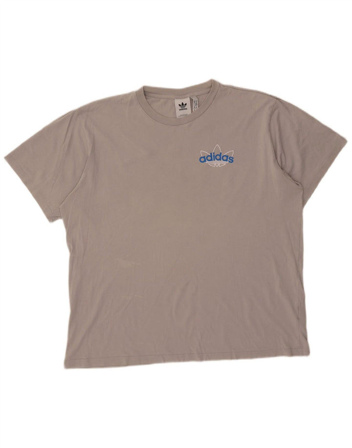 Adidas Herre T-Shirt Top XL Grå Bomuld