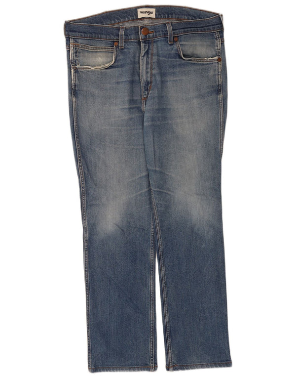 Wrangler Herre Greensboro Straight Jeans W33 L28 Blå Bomuld