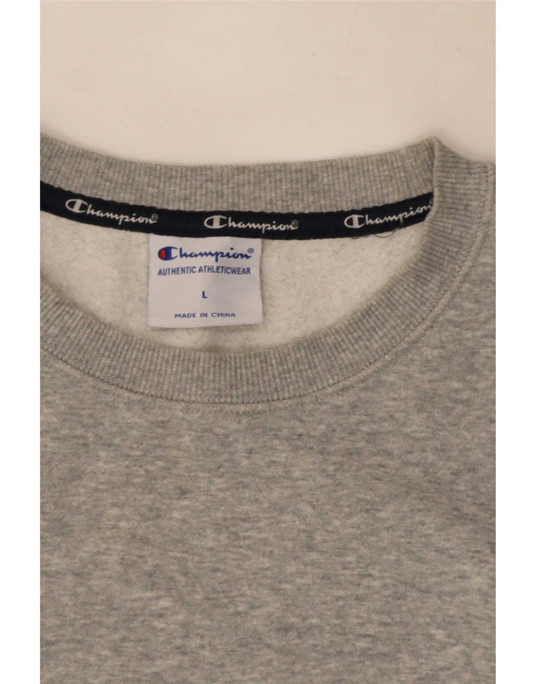 Champion Herre Grafisk Sweatshirt Jumper Large Grå Flecked Bomuld