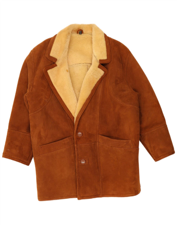 Vintage Herre Shearling Jacket UK 40 Large Brown Shearling