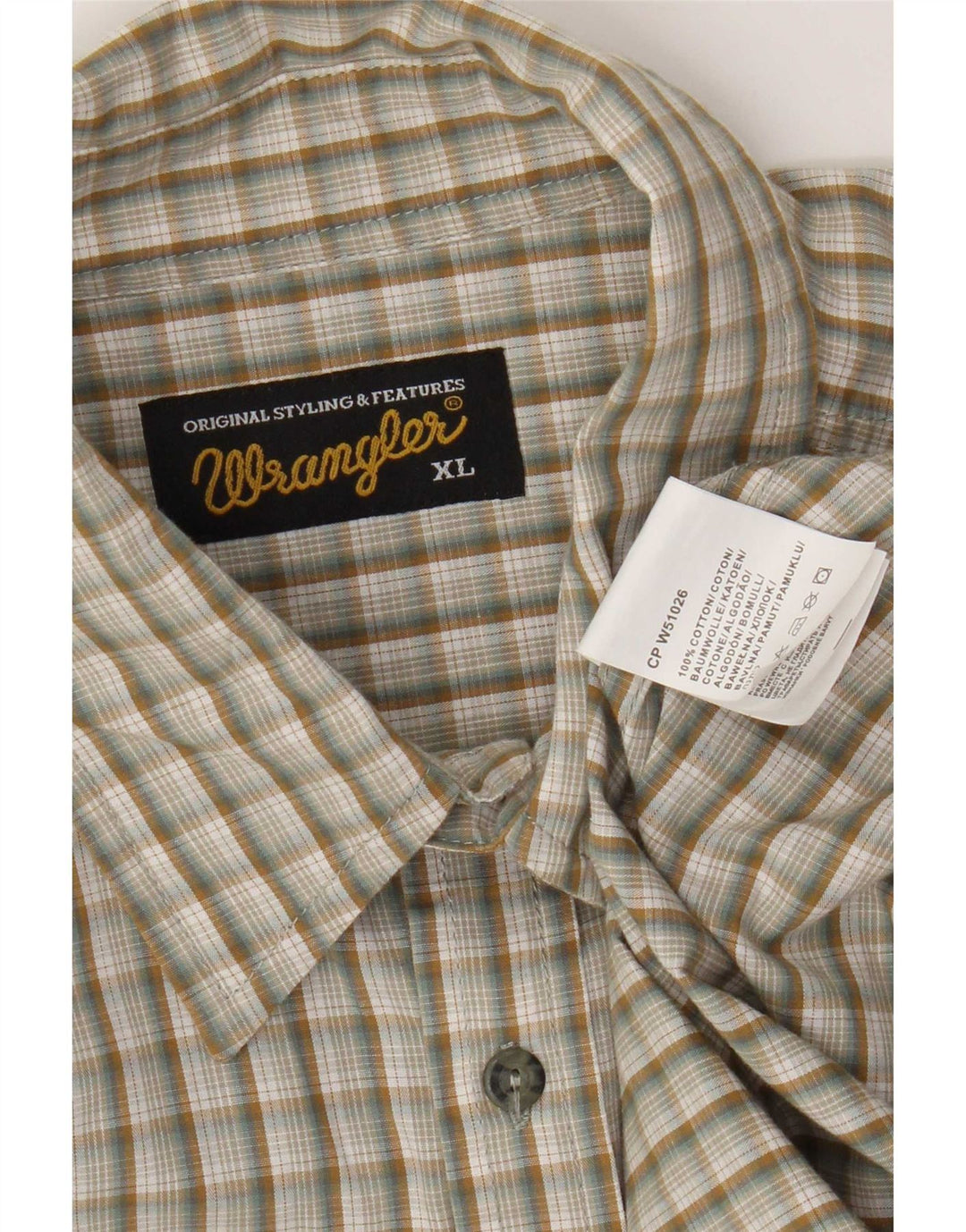 Wrangler herreskjorte XL Beige ternet bomuld