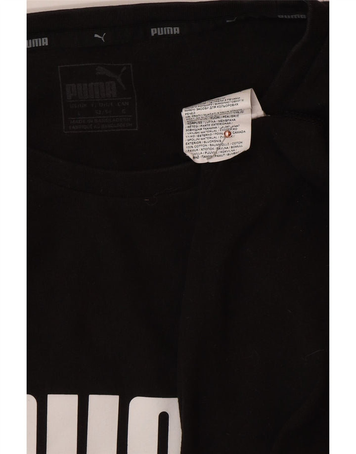 PUMA Grafisk T-shirt top til mænd, stor sort bomuld